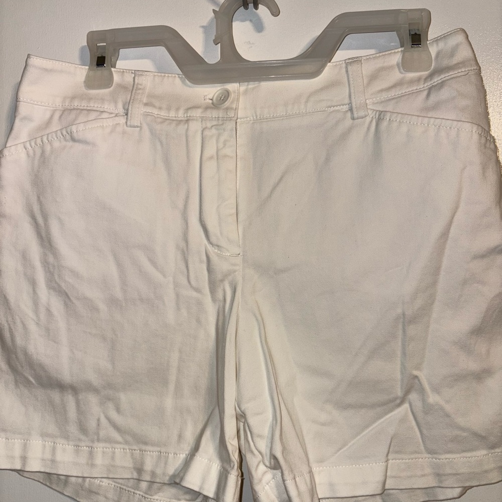 Jones New York White Bermuda Shorts Classic Cotton